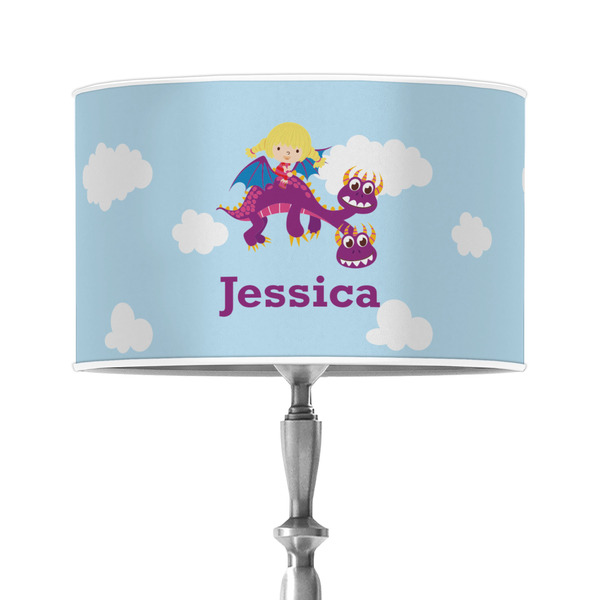 Custom Girl Flying on a Dragon 12" Drum Lamp Shade - Poly-film (Personalized)