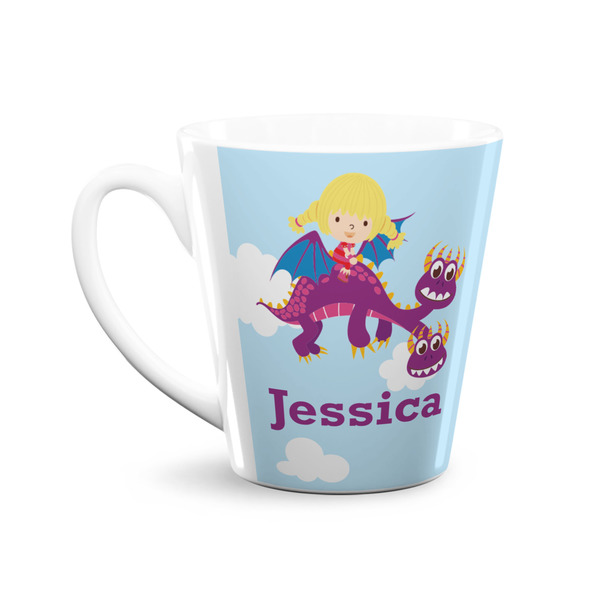 Girl Flying on a Dragon 12 Oz Latte Mug - Front