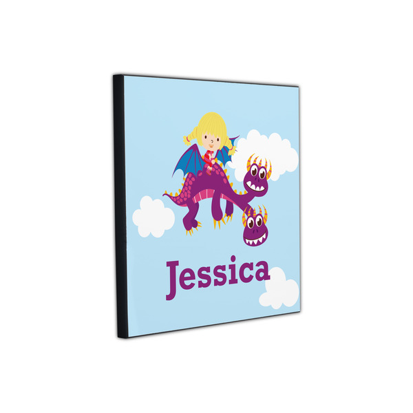 Girl Flying on a Dragon 12x12 Wood Print - Angle View