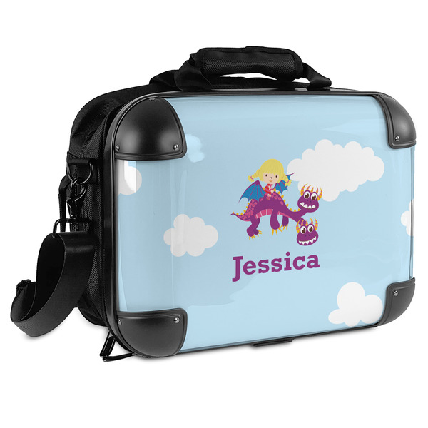 Custom Girl Flying on a Dragon Hard Shell Briefcase (Personalized)