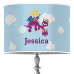 Girl Flying on a Dragon 16" Drum Lamp Shade - Poly-film (Personalized)