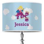 Girl Flying on a Dragon 16" Drum Lamp Shade - Poly-film (Personalized)