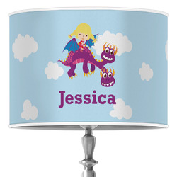 Girl Flying on a Dragon Drum Lamp Shade (Personalized)
