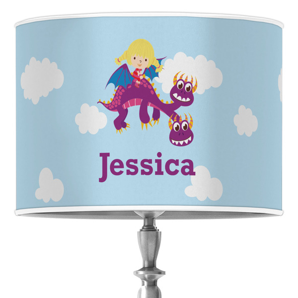 Custom Girl Flying on a Dragon 16" Drum Lamp Shade - Poly-film (Personalized)
