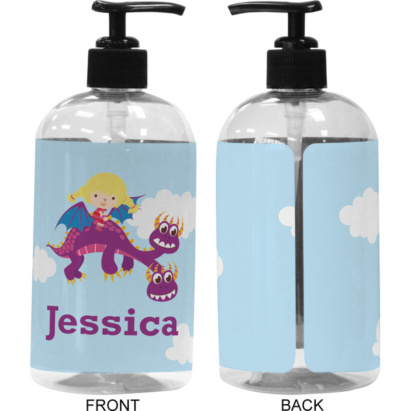 Girl Flying on a Dragon 16 oz Plastic Liquid Dispenser (Approval) - Black