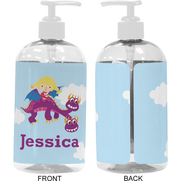 Girl Flying on a Dragon 16 oz Plastic Liquid Dispenser- Approval- White