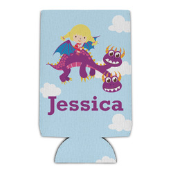 Girl Flying on a Dragon Can Cooler (Personalized)