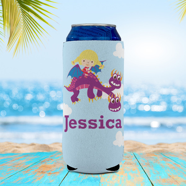 Girl Flying on a Dragon 16oz Can Sleeve - LIFESTYLE