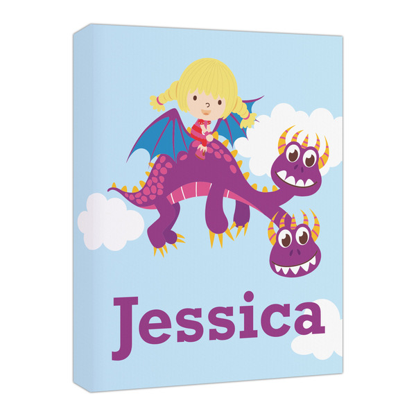 Custom Girl Flying on a Dragon Canvas Print - 16x20 (Personalized)