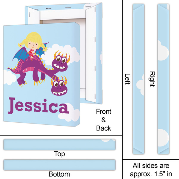 Girl Flying on a Dragon 16x20 - Canvas Print - Approval