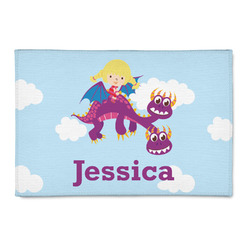 Girl Flying on a Dragon 2' x 3' Indoor Area Rug (Personalized)