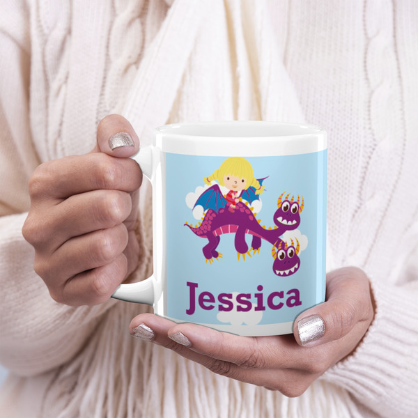 Girl Flying on a Dragon 20oz Coffee Mug - LIFESTYLE
