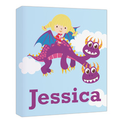 Girl Flying on a Dragon Canvas Print - 20x24 (Personalized)