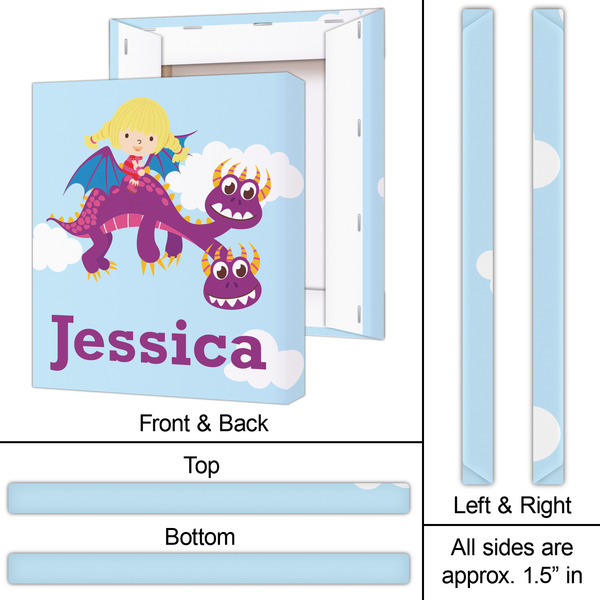 Girl Flying on a Dragon 20x24 - Canvas Print - Approval