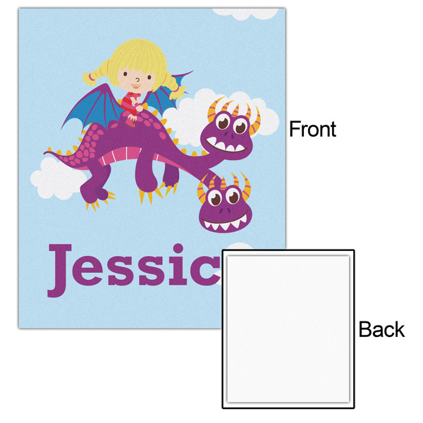 Girl Flying on a Dragon 20x24 - Matte Poster - Front & Back