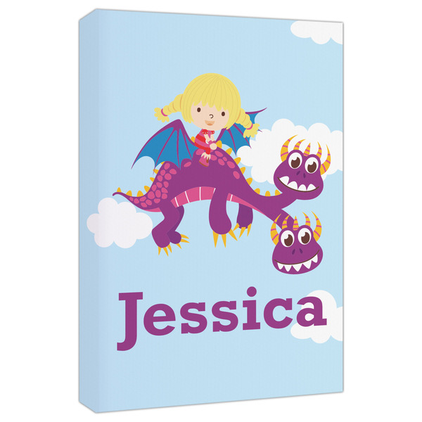 Custom Girl Flying on a Dragon Canvas Print - 20x30 (Personalized)
