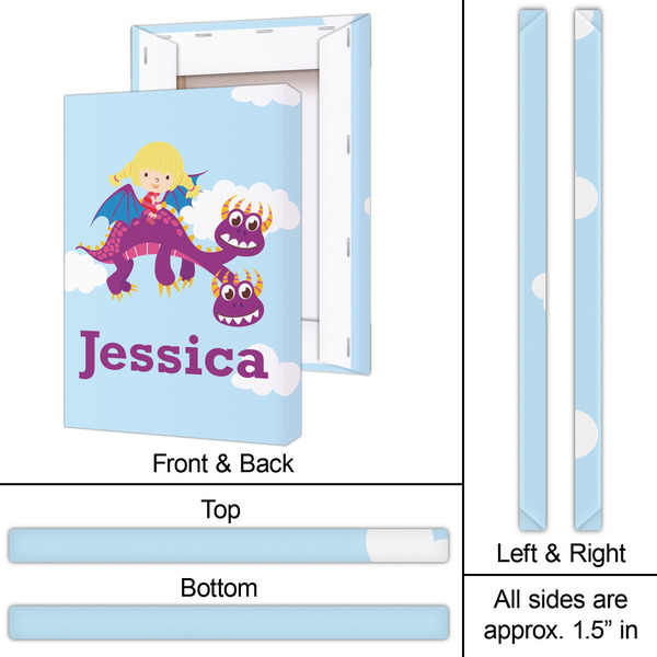 Girl Flying on a Dragon 20x30 - Canvas Print - Approval