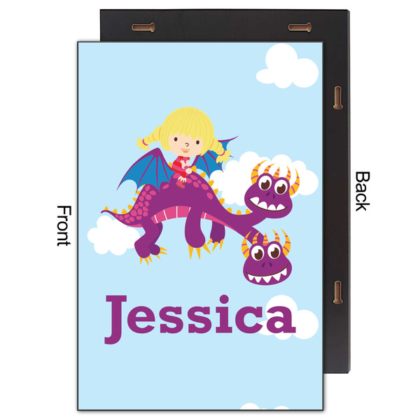 Girl Flying on a Dragon 20x30 Wood Print - Front & Back View