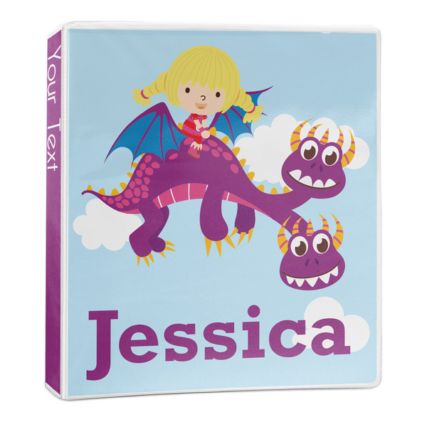 Custom Girl Flying on a Dragon 3-Ring Binder - 1 inch (Personalized)