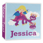 Girl Flying on a Dragon 3-Ring Binder - 2 inch (Personalized)