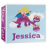 Girl Flying on a Dragon 3-Ring Binder - 3 inch (Personalized)