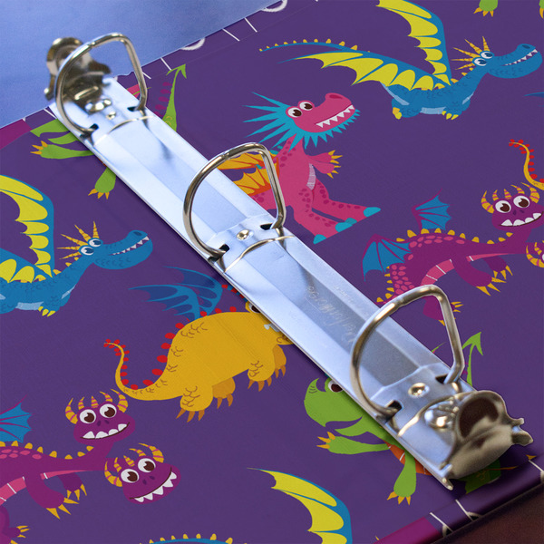 Girl Flying on a Dragon 3 Ring Binders - Full Wrap - 1" - DETAIL