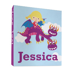 Girl Flying on a Dragon 3 Ring Binder - Full Wrap - 1" (Personalized)