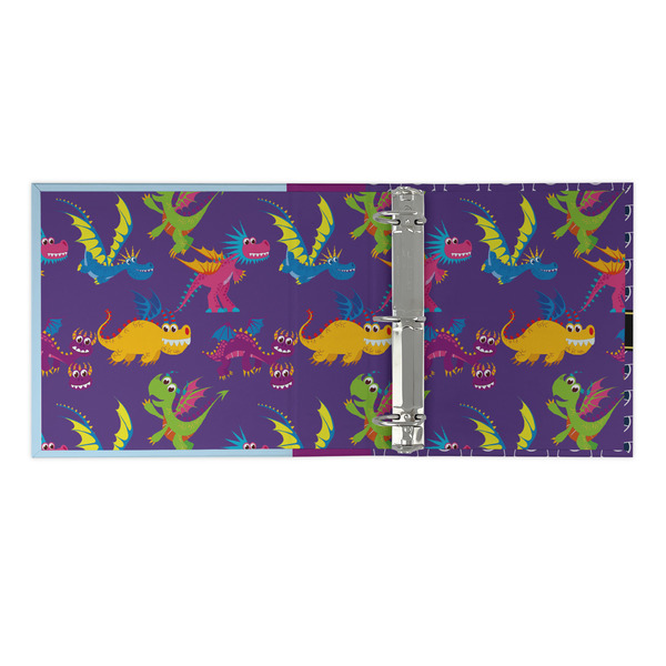 Girl Flying on a Dragon 3 Ring Binders - Full Wrap - 2" - OPEN INSIDE