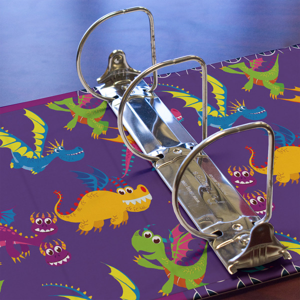 Girl Flying on a Dragon 3 Ring Binders - Full Wrap - 3" - DETAIL