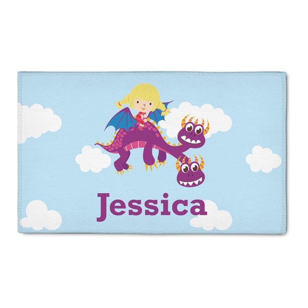 Custom Girl Flying on a Dragon 3' x 5' Indoor Area Rug (Personalized)