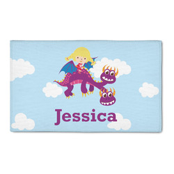 Girl Flying on a Dragon 3' x 5' Patio Rug (Personalized)