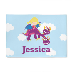 Girl Flying on a Dragon 4' x 6' Indoor Area Rug (Personalized)
