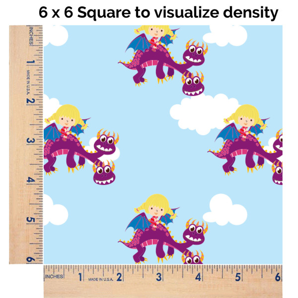 Girl Flying on a Dragon 6x6 Swatch of Fabric
