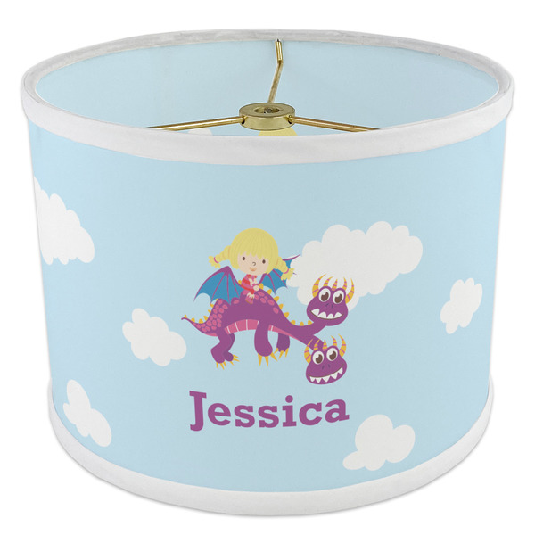 Girl Flying on a Dragon 8" Drum Lampshade - ANGLE Poly-Film