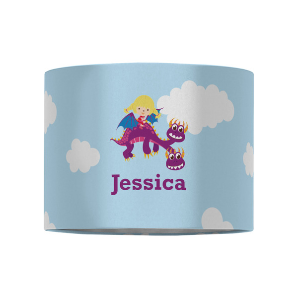 Girl Flying on a Dragon 8" Drum Lampshade - FRONT (Fabric)