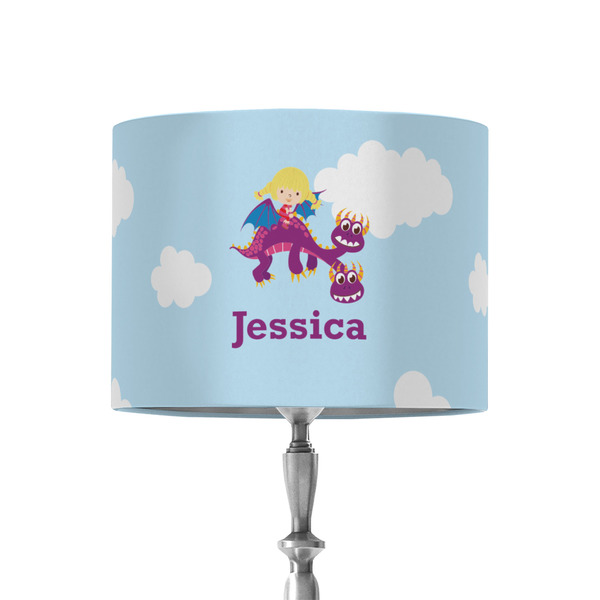 Custom Girl Flying on a Dragon 8" Drum Lamp Shade - Fabric (Personalized)