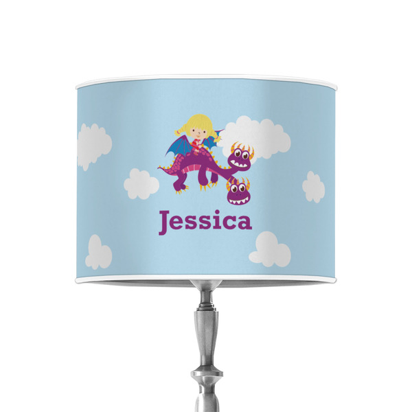 Custom Girl Flying on a Dragon 8" Drum Lamp Shade - Poly-film (Personalized)