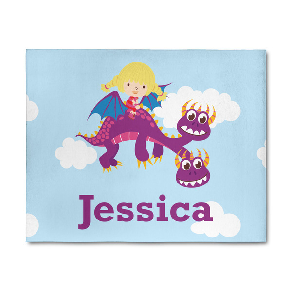 Custom Girl Flying on a Dragon 8' x 10' Indoor Area Rug (Personalized)
