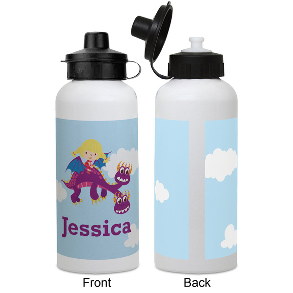 Girl Flying on a Dragon Aluminum Water Bottle - White APPROVAL