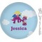 Girl Flying on a Dragon Glass Appetizer / Dessert Plate 8" (Personalized)
