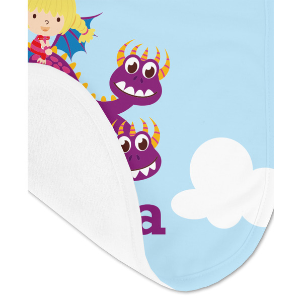 Girl Flying on a Dragon Baby Bib - AFT detail