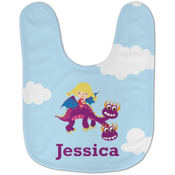 Girl Flying on a Dragon Baby Bib - AFT flat