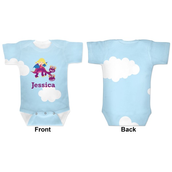 Girl Flying on a Dragon Baby Bodysuit Approval