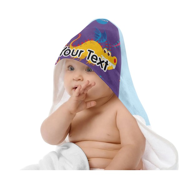 Girl Flying on a Dragon Baby Hooded Towel on Child