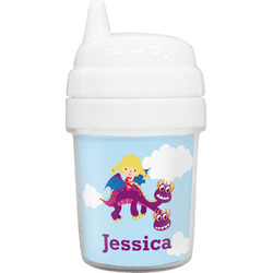 Girl Flying on a Dragon Baby Sippy Cup (Personalized)