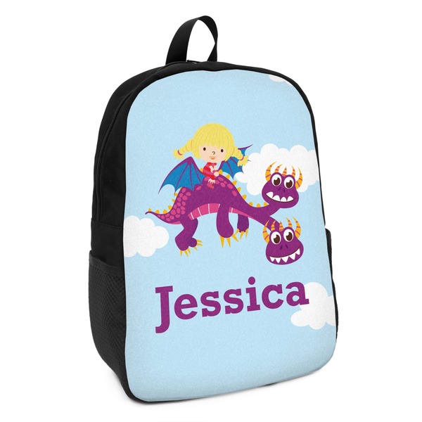 Custom Girl Flying on a Dragon Kids Backpack (Personalized)