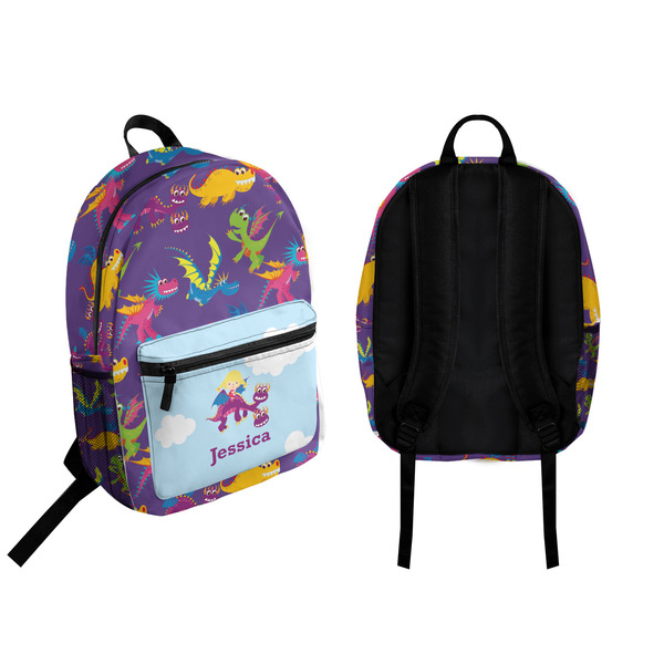 Girl Flying on a Dragon Backpack front and back - Apvl