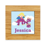 Girl Flying on a Dragon Bamboo Trivet with Ceramic Tile Insert (Personalized)