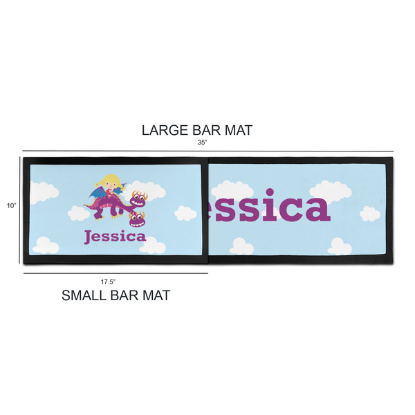 Girl Flying on a Dragon Bar Mats - Sizing Chart