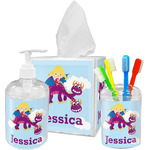Girl Flying on a Dragon Acrylic Bathroom Accessories Set w/ Name or Text